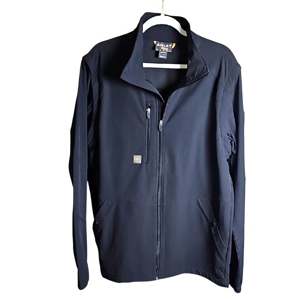 Ariat "Rebar" Men's Lightweight Convertable Sleeve Black Jacket to vest.